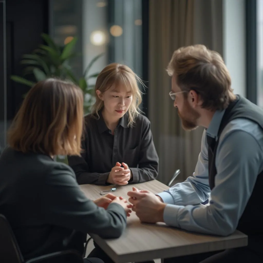 Equipo de consultores en una reunión estratégica discutiendo gráficos